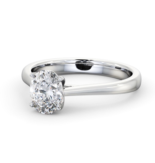 Oval Diamond Classic 4 Prong Engagement Ring 18K White Gold Solitaire ENOV41_WG_THUMB2 