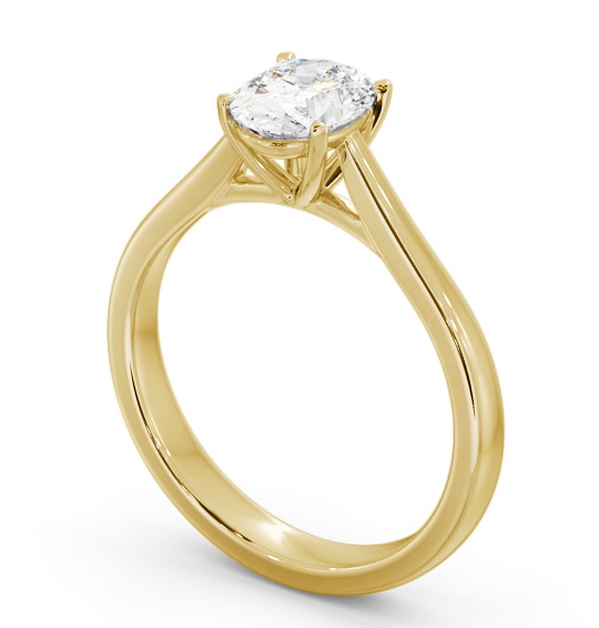 Oval Diamond Classic 4 Prong Engagement Ring 18K Yellow Gold Solitaire ENOV41_YG_THUMB1 