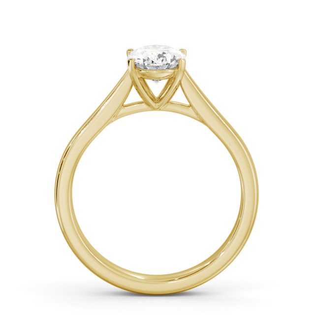 Oval Diamond Engagement Ring 18K Yellow Gold Solitaire - Palmira ENOV41_YG_UP