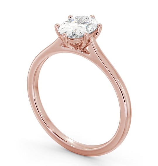 Oval Diamond Classic 6 Prong Engagement Ring 9K Rose Gold Solitaire ENOV42_RG_THUMB1