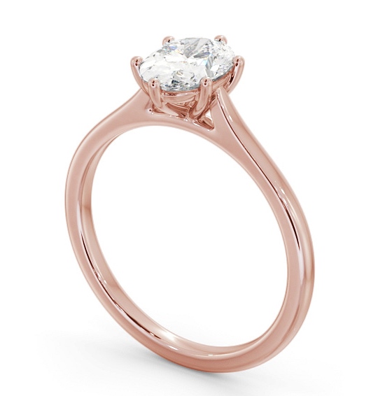 Oval Diamond Classic 6 Prong Engagement Ring 18K Rose Gold Solitaire ENOV42_RG_THUMB1 