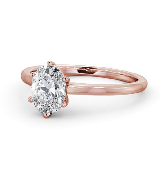  Oval Diamond Engagement Ring 18K Rose Gold Solitaire - Kayden ENOV42_RG_THUMB2 