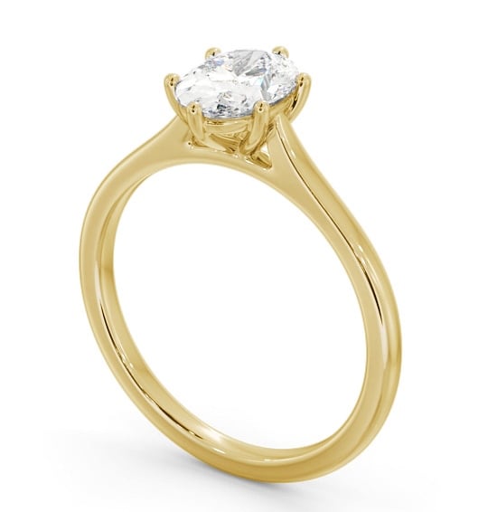 Oval Diamond Classic 6 Prong Engagement Ring 18K Yellow Gold Solitaire ENOV42_YG_THUMB1 