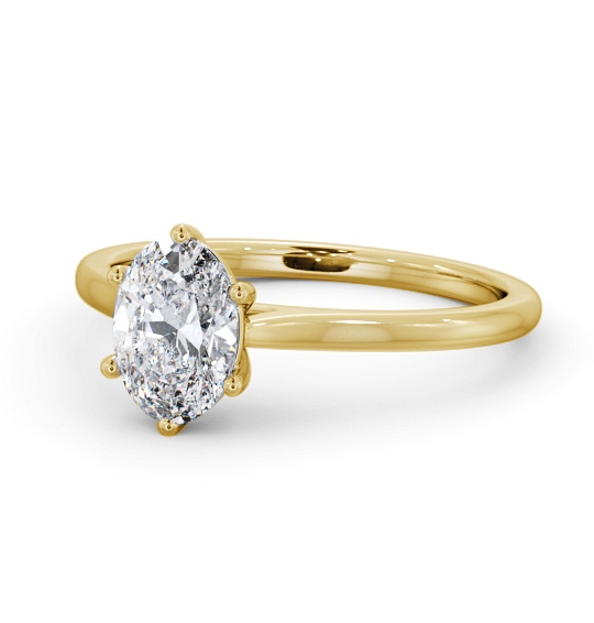 Oval Diamond Classic 6 Prong Engagement Ring 9K Yellow Gold Solitaire ENOV42_YG_THUMB2 