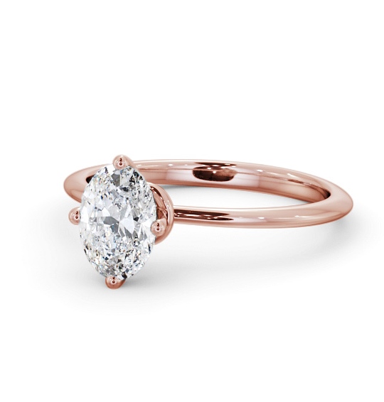  Oval Diamond Engagement Ring 9K Rose Gold Solitaire - Laleh ENOV43_RG_THUMB2 