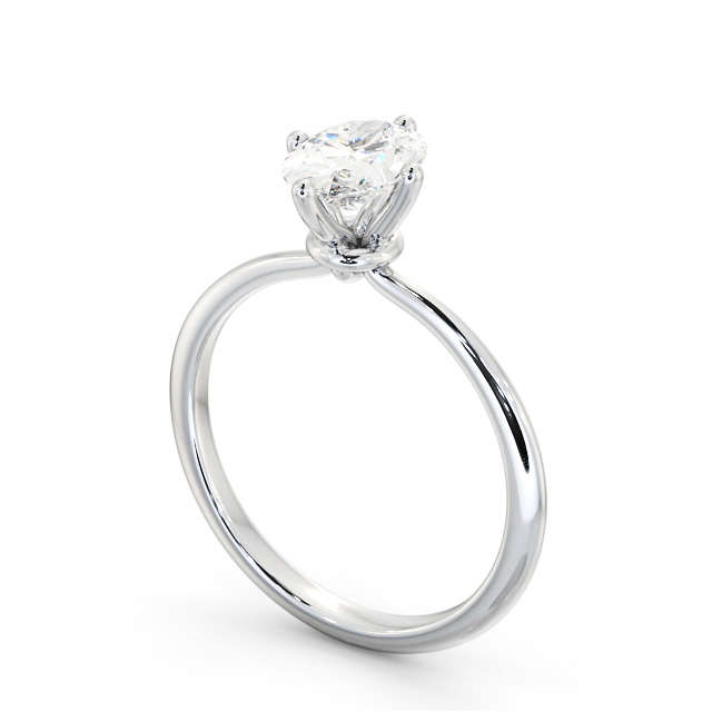 Oval Diamond Engagement Ring Platinum Solitaire - Laleh ENOV43_WG_SIDE