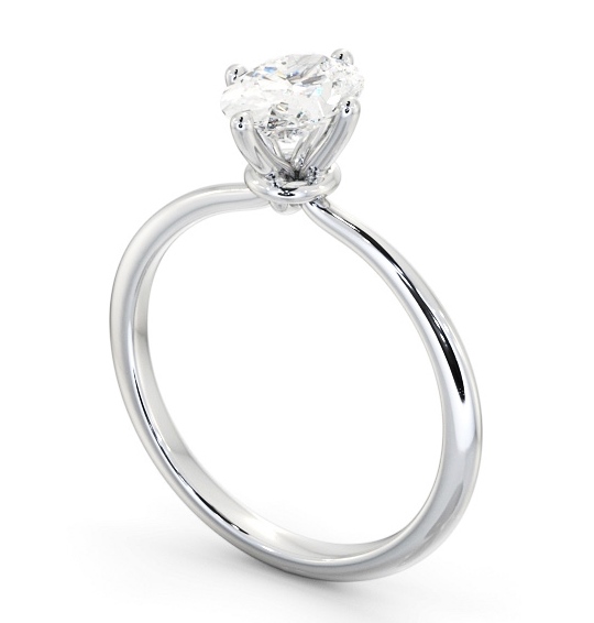 Oval Diamond Engagement Ring 18K White Gold Solitaire - Laleh ENOV43_WG_THUMB1 