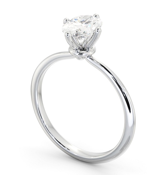 Oval Diamond Dainty 4 Prong Engagement Ring Platinum Solitaire ENOV43_WG_THUMB1