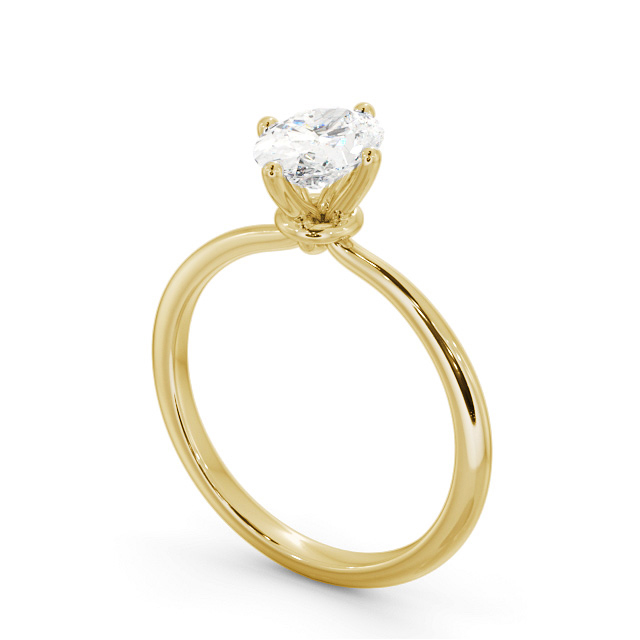 Oval Diamond Engagement Ring 18K Yellow Gold Solitaire - Laleh ENOV43_YG_SIDE