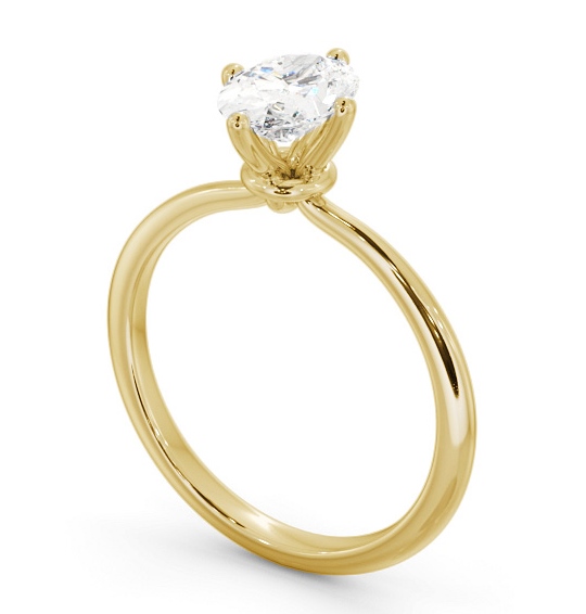 Oval Diamond Dainty 4 Prong Engagement Ring 9K Yellow Gold Solitaire ENOV43_YG_THUMB1 