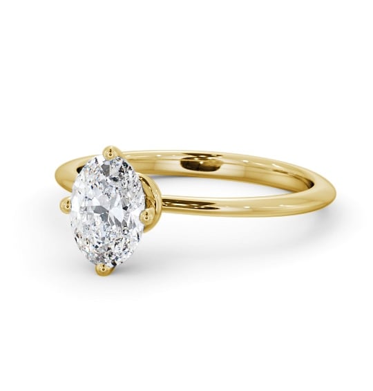 Oval Diamond Dainty 4 Prong Engagement Ring 9K Yellow Gold Solitaire ENOV43_YG_THUMB2 