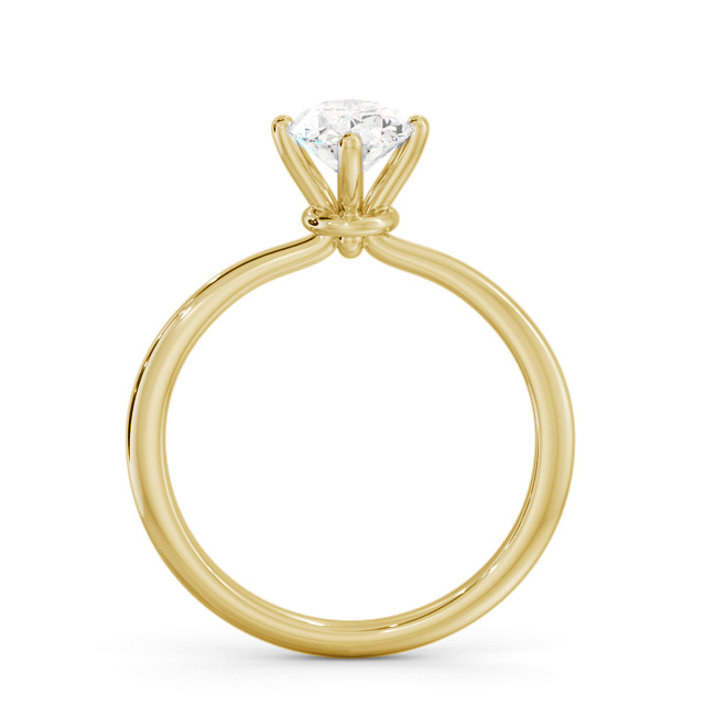 Oval Diamond Engagement Ring 18K Yellow Gold Solitaire - Laleh ENOV43_YG_UP