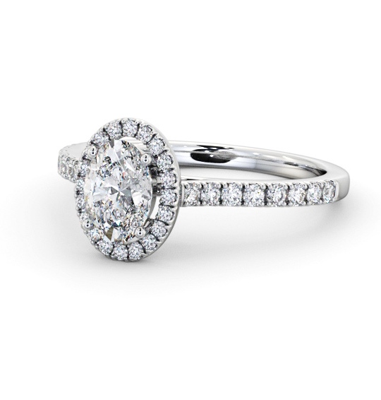  Halo Oval Diamond Engagement Ring 9K White Gold - Leas ENOV44_WG_THUMB2 