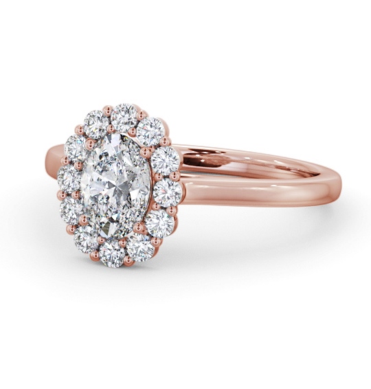  Halo Oval Diamond Engagement Ring 9K Rose Gold - Lonmay ENOV45_RG_THUMB2 