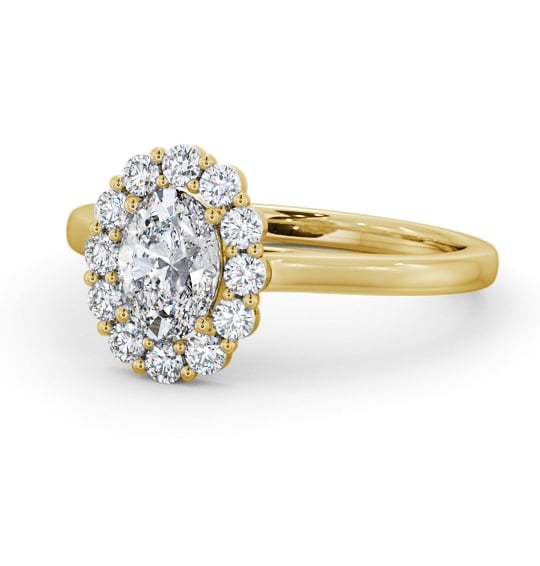  Halo Oval Diamond Engagement Ring 9K Yellow Gold - Lonmay ENOV45_YG_THUMB2 