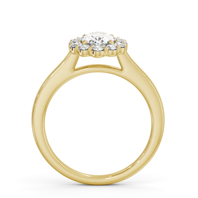 Halo Oval Diamond Engagement Ring 9K Yellow Gold - Lonmay ENOV45_YG_UP
