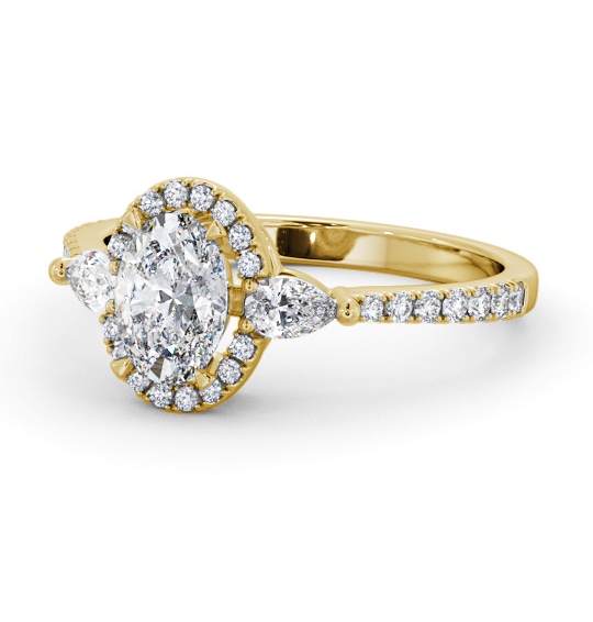  Halo Oval Diamond Engagement Ring 9K Yellow Gold - Aria ENOV46_YG_THUMB2 