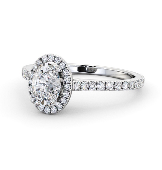  Halo Oval Diamond Engagement Ring 9K White Gold - Kyme ENOV49_WG_THUMB2 