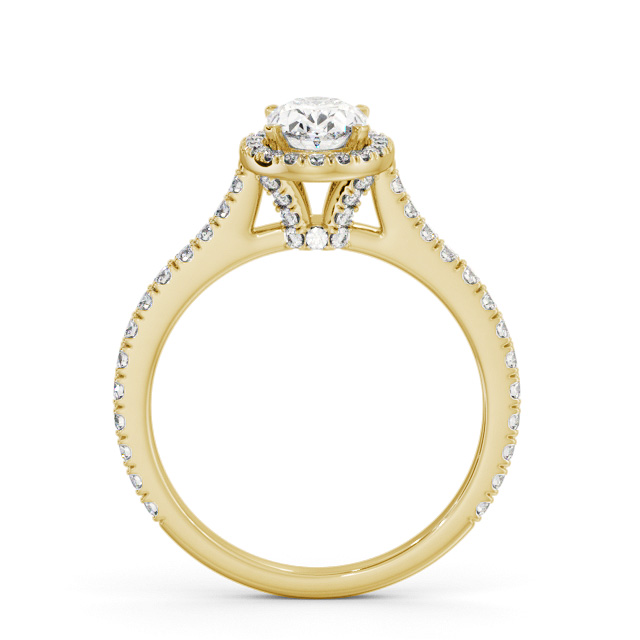 Halo Oval Diamond Engagement Ring 18K Yellow Gold - Kyme ENOV49_YG_UP