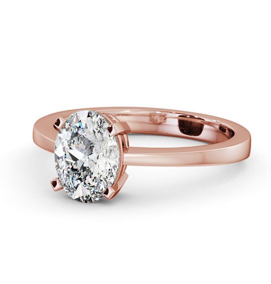  Oval Diamond Engagement Ring 9K Rose Gold Solitaire - Dalby ENOV4_RG_THUMB2 
