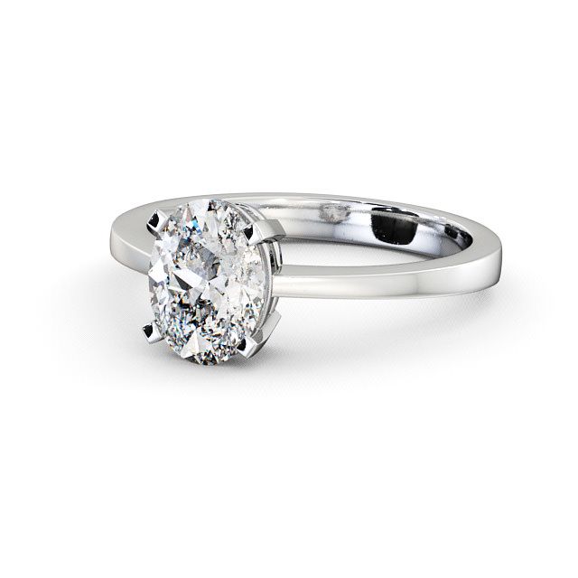 Oval Diamond Engagement Ring 9K White Gold Solitaire - Dalby ENOV4_WG_FLAT