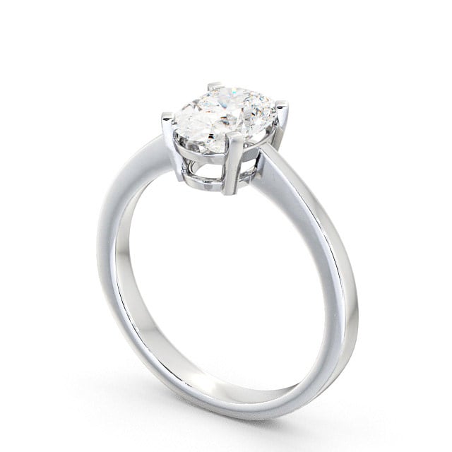 Oval Diamond Engagement Ring 9K White Gold Solitaire - Dalby ENOV4_WG_SIDE