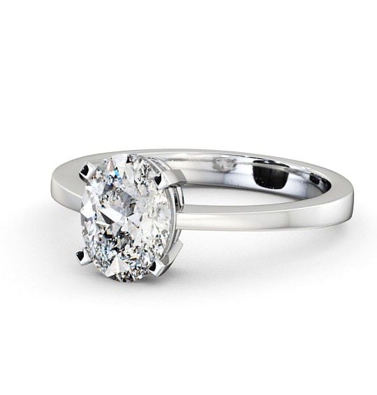  Oval Diamond Engagement Ring Palladium Solitaire - Dalby ENOV4_WG_THUMB2 