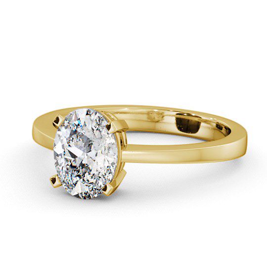  Oval Diamond Engagement Ring 9K Yellow Gold Solitaire - Dalby ENOV4_YG_THUMB2 