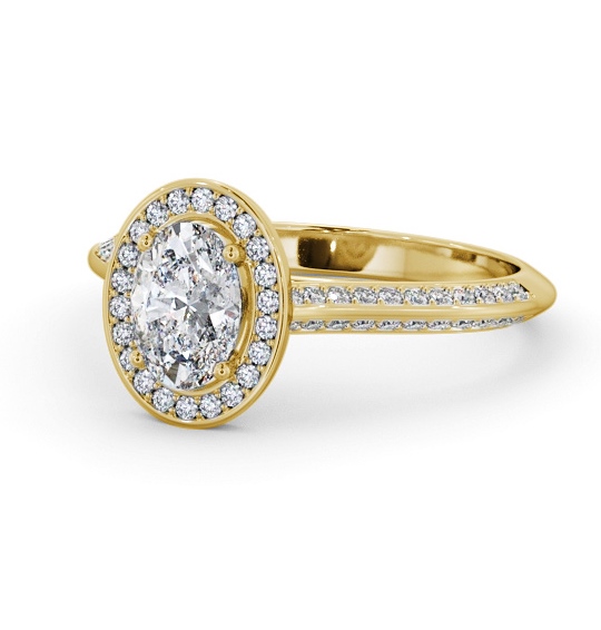  Halo Oval Diamond Engagement Ring 9K Yellow Gold - Kenan ENOV50_YG_THUMB2 