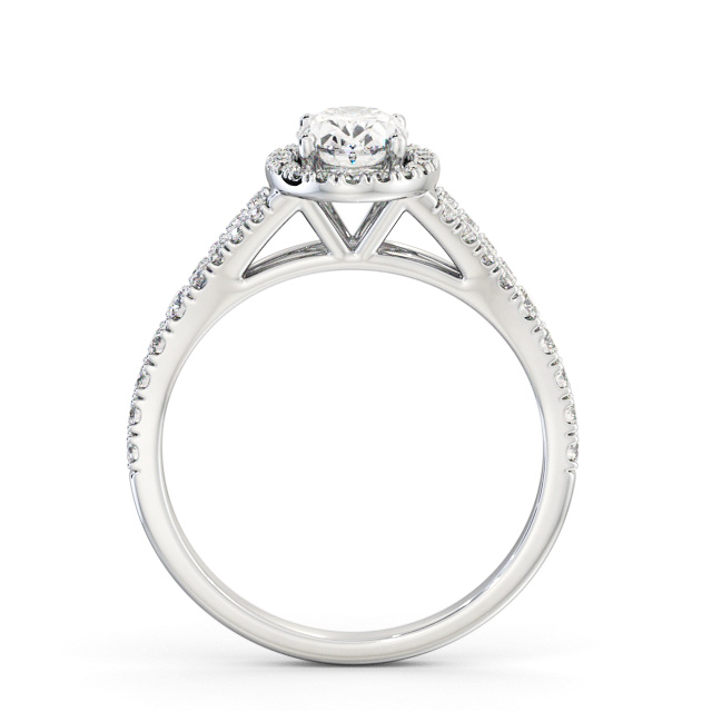 Halo Oval Diamond Engagement Ring Platinum - Ellwood ENOV51_WG_UP