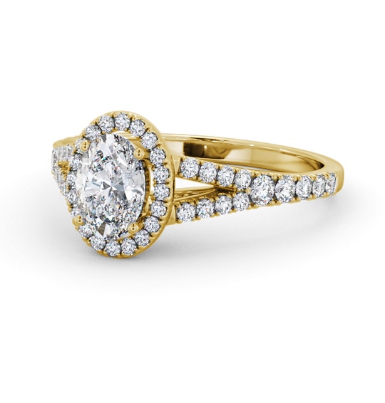  Halo Oval Diamond Engagement Ring 18K Yellow Gold - Ellwood ENOV51_YG_THUMB2 