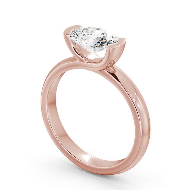 Oval Diamond Engagement Ring 18K Rose Gold Solitaire - Iver ENOV5_RG_SIDE