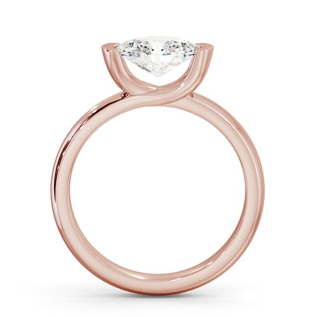 Oval Diamond Engagement Ring 18K Rose Gold Solitaire - Iver ENOV5_RG_UP