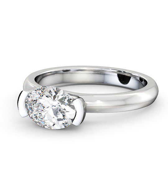  Oval Diamond Engagement Ring Palladium Solitaire - Iver ENOV5_WG_THUMB2 
