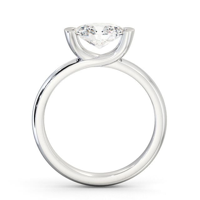 Oval Diamond Engagement Ring 18K White Gold Solitaire - Iver ENOV5_WG_UP