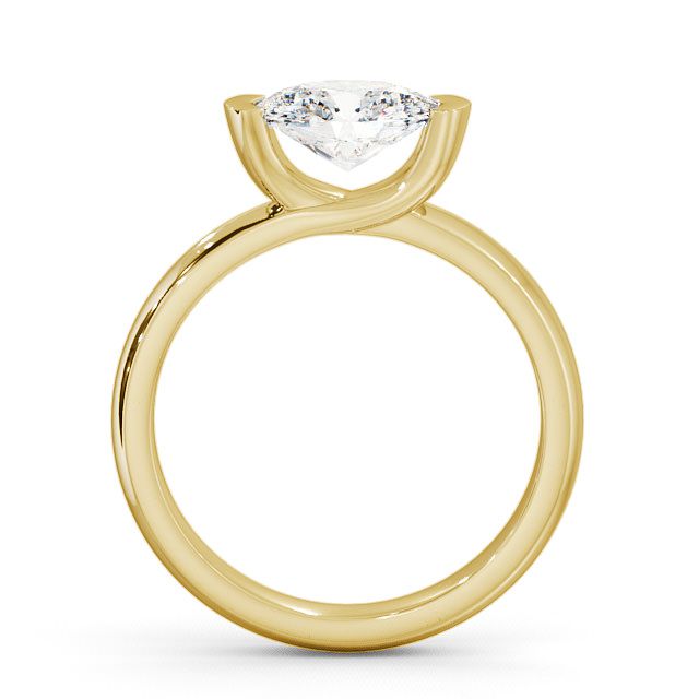 Oval Diamond Engagement Ring 9K Yellow Gold Solitaire - Iver ENOV5_YG_UP