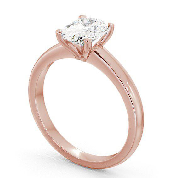 Oval Diamond 4 Prong Engagement Ring 9K Rose Gold Solitaire ENOV6_RG_THUMB1