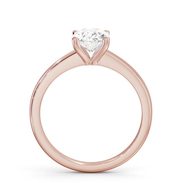 Oval Diamond Engagement Ring 18K Rose Gold Solitaire - Leigh ENOV6_RG_UP