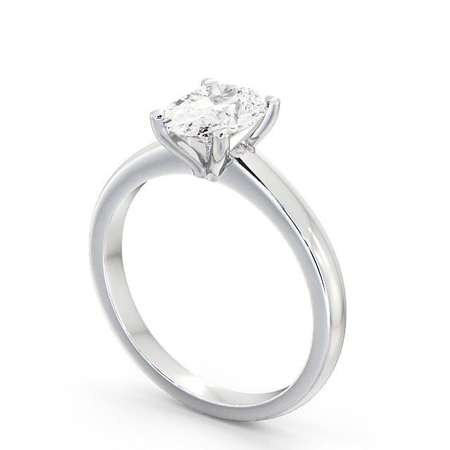 Oval Diamond Engagement Ring Palladium Solitaire - Leigh ENOV6_WG_SIDE