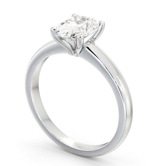 Oval Diamond Engagement Ring 9K White Gold Solitaire - Leigh ENOV6_WG_THUMB1
