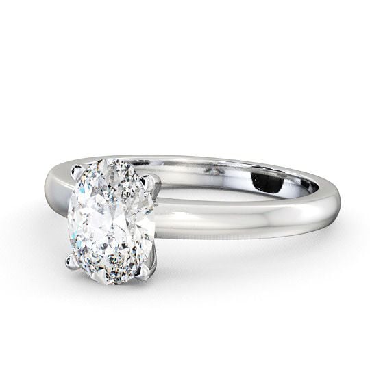  Oval Diamond Engagement Ring Palladium Solitaire - Leigh ENOV6_WG_THUMB2 