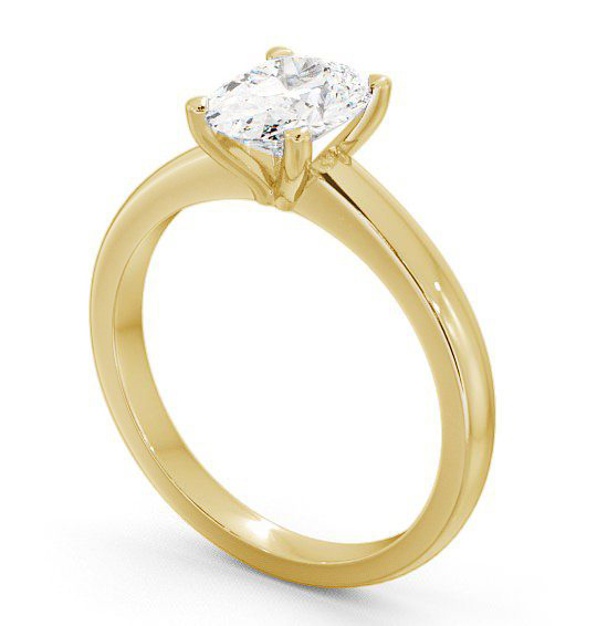 Oval Diamond 4 Prong Engagement Ring 18K Yellow Gold Solitaire ENOV6_YG_THUMB1