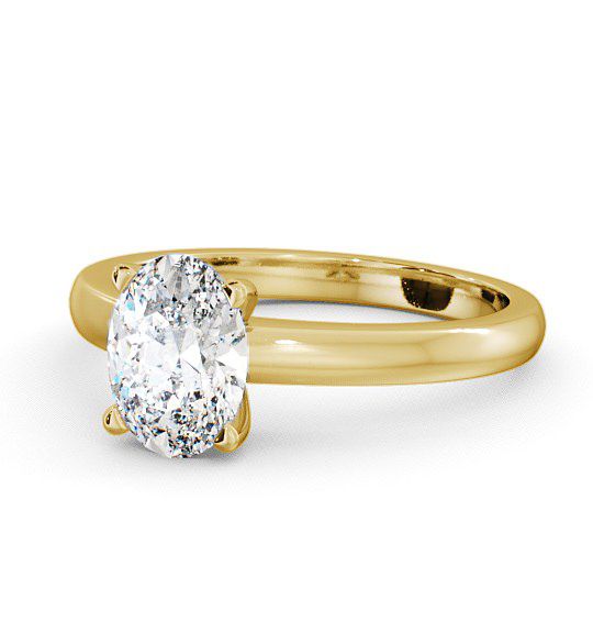 Oval Diamond 4 Prong Engagement Ring 9K Yellow Gold Solitaire ENOV6_YG_THUMB2 