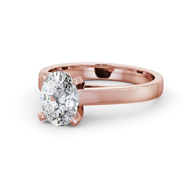 Oval Diamond Engagement Ring 9K Rose Gold Solitaire - Merley ENOV7_RG_FLAT