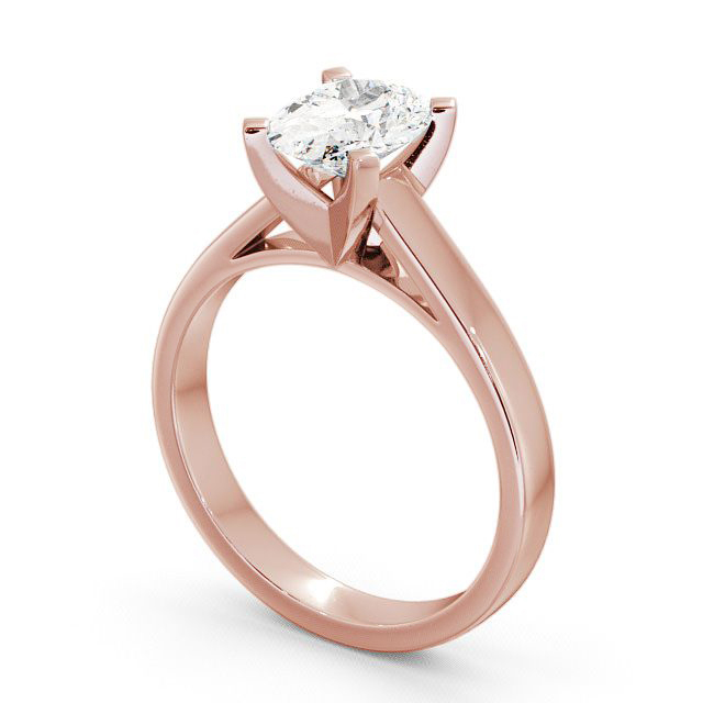 Oval Diamond Engagement Ring 9K Rose Gold Solitaire - Merley ENOV7_RG_SIDE
