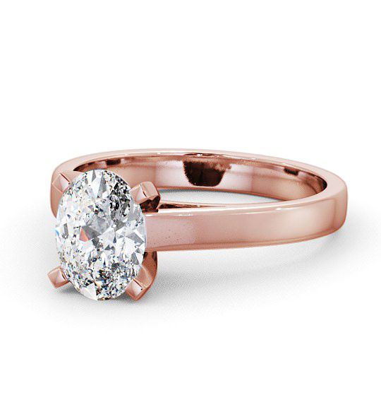  Oval Diamond Engagement Ring 18K Rose Gold Solitaire - Merley ENOV7_RG_THUMB2 