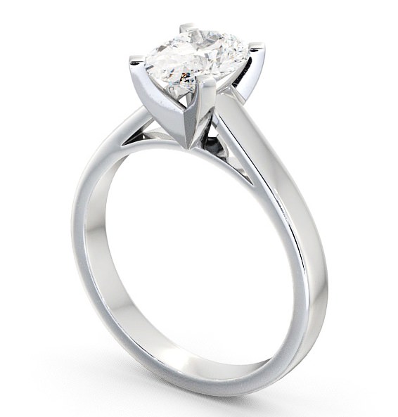 Oval Diamond Square Prongs Engagement Ring Platinum Solitaire ENOV7_WG_THUMB1 