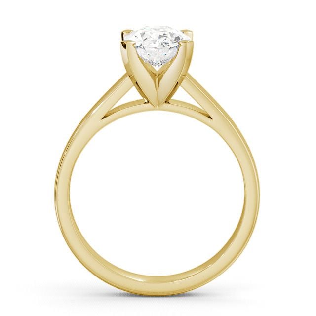 Oval Diamond Engagement Ring 18K Yellow Gold Solitaire - Merley ENOV7_YG_UP