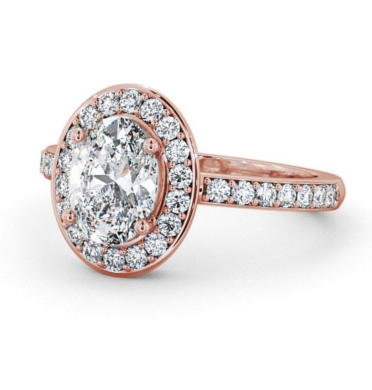  Halo Oval Diamond Engagement Ring 9K Rose Gold - Addington ENOV8_RG_THUMB2 