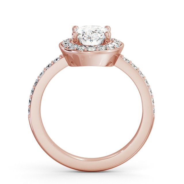 Halo Oval Diamond Engagement Ring 9K Rose Gold - Addington ENOV8_RG_UP